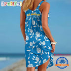 Los Angeles Chargers Rose Pattern Women’s Summer Beach Sling Dress