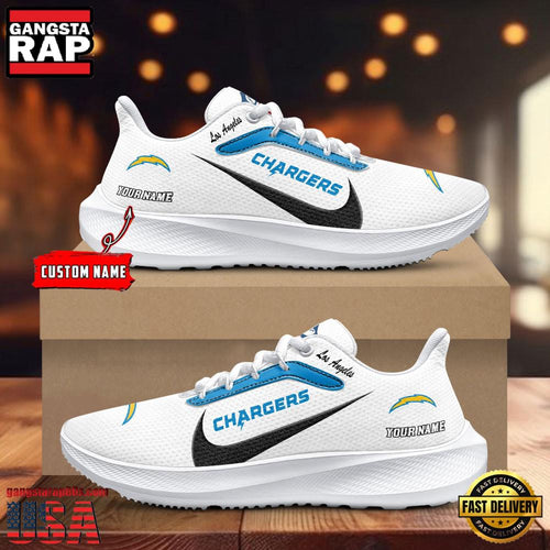 Custom Name Los Angeles Chargers New Design Air Force 1 Shoes Running Sneakers