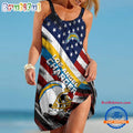 Los Angeles Chargers USA Independence Day Women’s Summer Beach Sling Dress