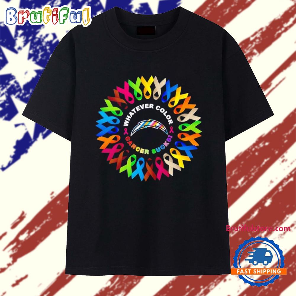 Los Angeles Chargers Whatever Color Cancer Sucks T Shirt