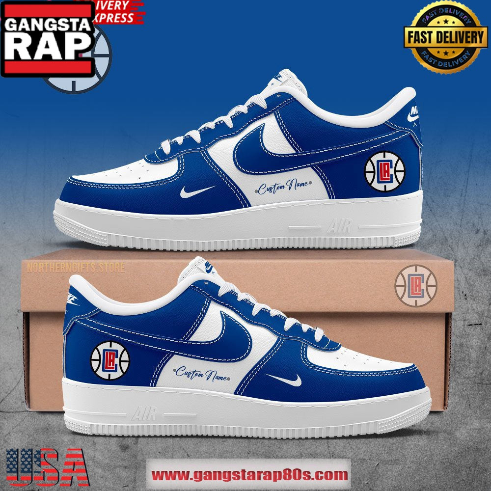 Los Angeles Clippers Custom Air Force 1 Running Sneakers Shoes
