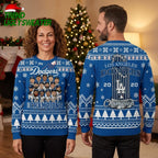Los Angeles Dodgers 2020 Champions Baseball Player Collage Ugly Christmas Sweater