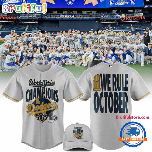 Los Angeles Dodgers 2025 World Series Champions We Rule October Baseball Jersey