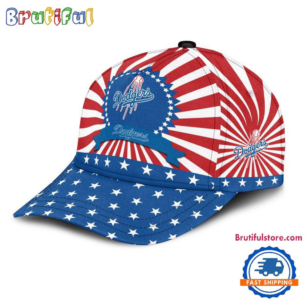 Los Angeles Dodgers American Flag Pattern Independence Day Baseball Cap