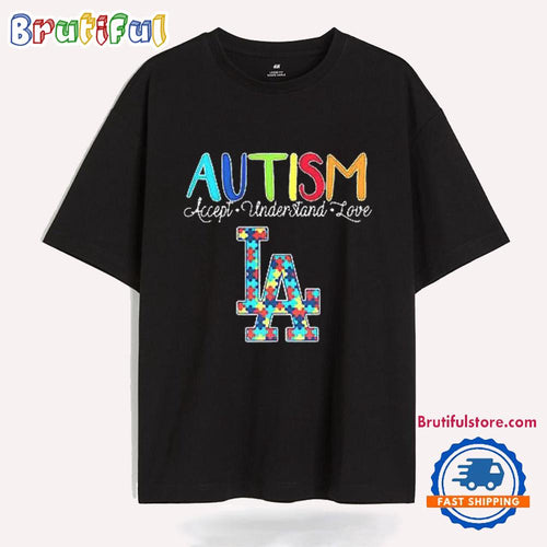 Los Angeles Dodgers Autism Accept Understand Love T Shirt
