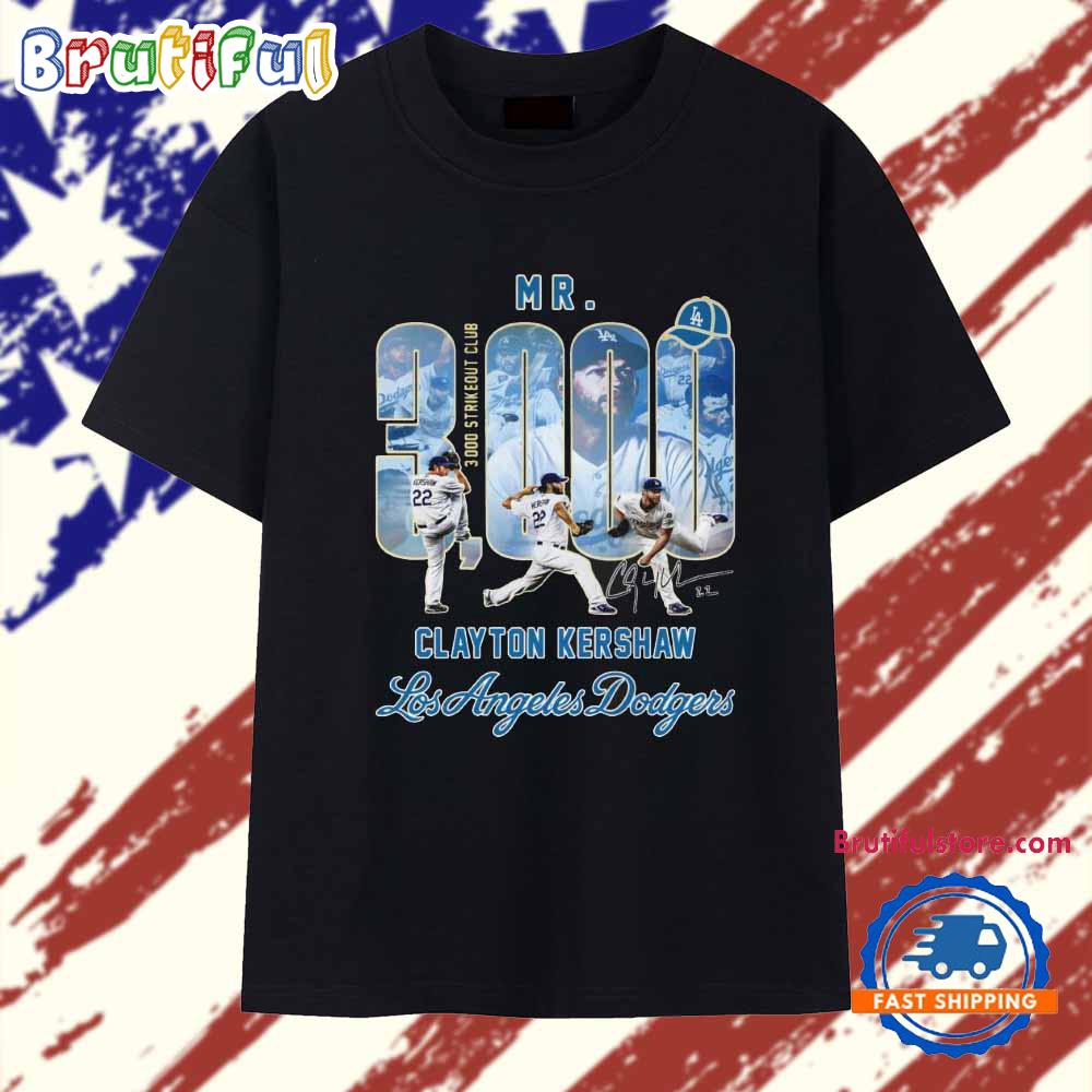 Los Angeles Dodgers Clayton Kershaw 3000 Strikeout Club T Shirt