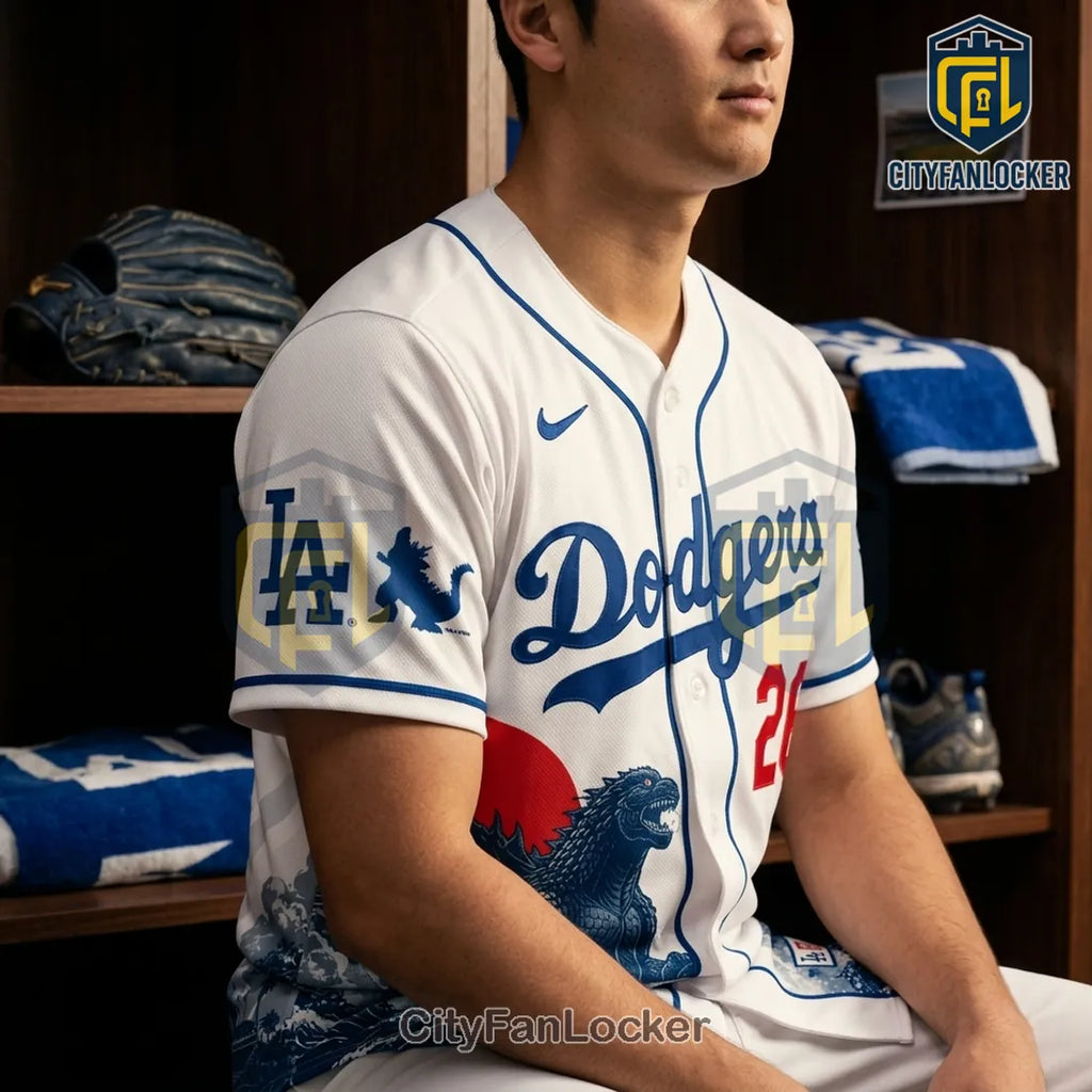 Los Angeles Dodgers Godzilla Minus One Baseball Jersey