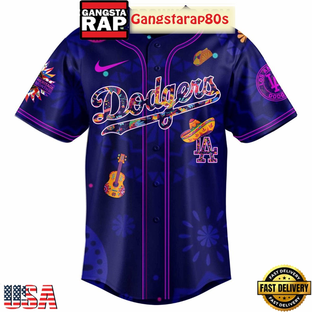 Los Angeles Dodgers Hispanic Heritage Celebrations 2025 Unique Design Baseball Jersey