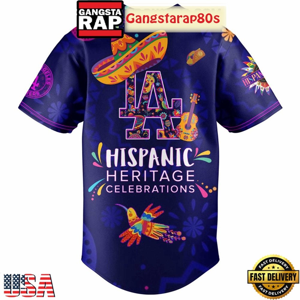 Los Angeles Dodgers Hispanic Heritage Celebrations 2025 Unique Design Baseball Jersey