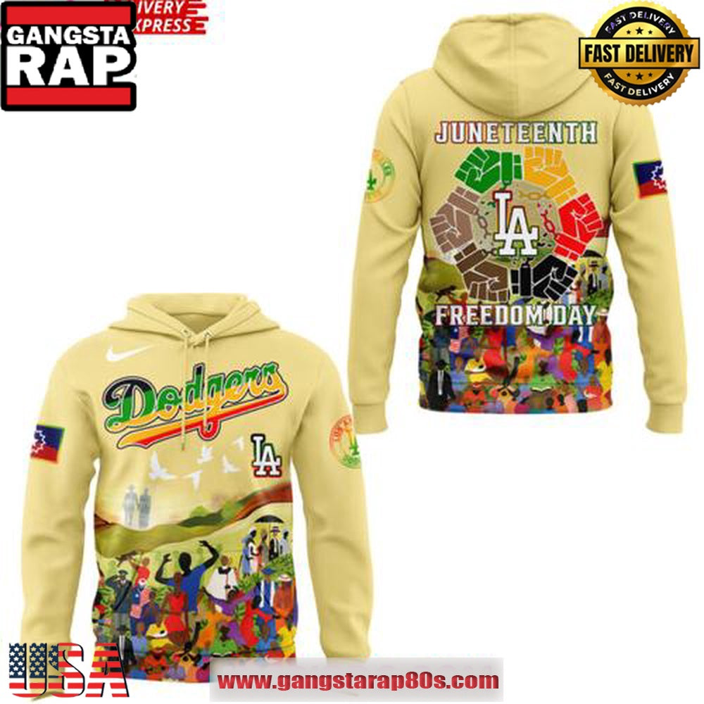 Los Angeles Dodgers Juneteenth Freedom Day 2025 Unisex Hoodie