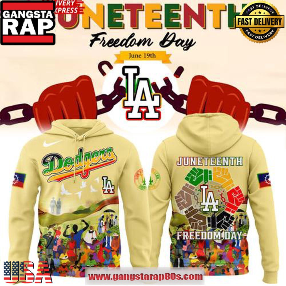 Los Angeles Dodgers Juneteenth Freedom Day 2025 Unisex Hoodie