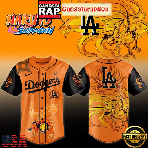Los Angeles Dodgers Naruto Shippuden Baseball Jersey Shirt