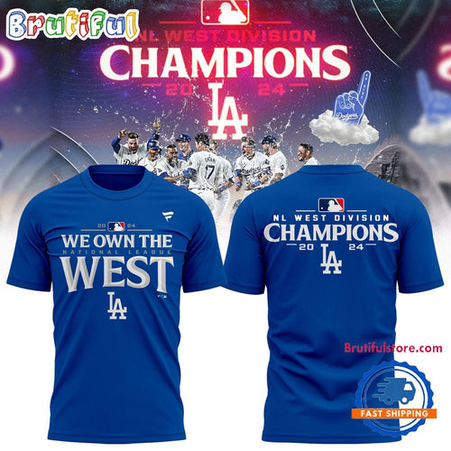 Los Angeles Dodgers NL West Division Champions 2024 3D Shirt