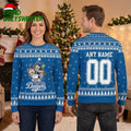 Los Angeles Dodgers Peanuts Characters Custom Name And Number Ugly Christmas Sweater