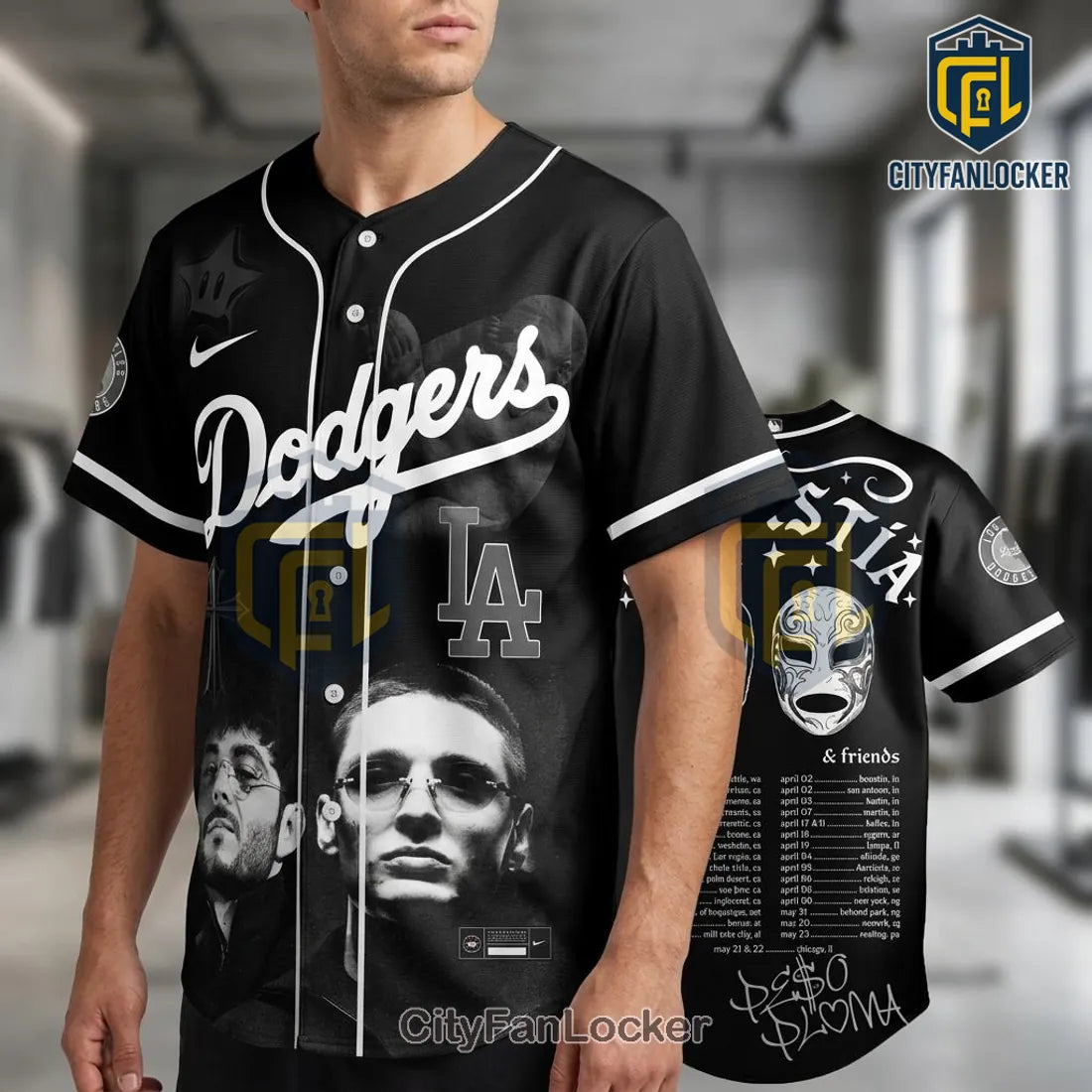 Los Angeles Dodgers Peso Pluma Dinastia Tour 2026 Baseball Jersey