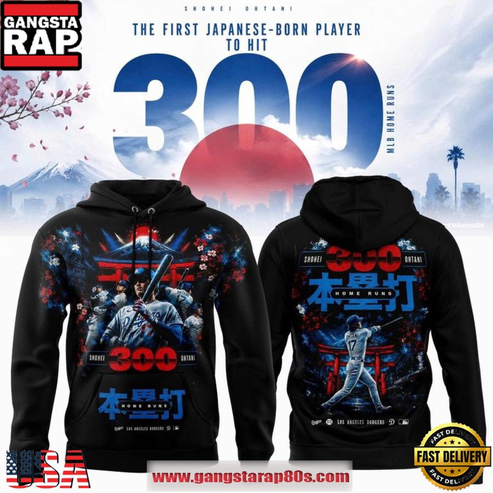 Los Angeles Dodgers Shohei Ohtani Cherry Blossom 300 Home Runs 2026 Hoodie