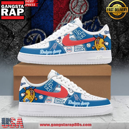 Los Angeles Dodgers Sweep Hot Dogs Air Force 1 Running Sneakers Shoes
