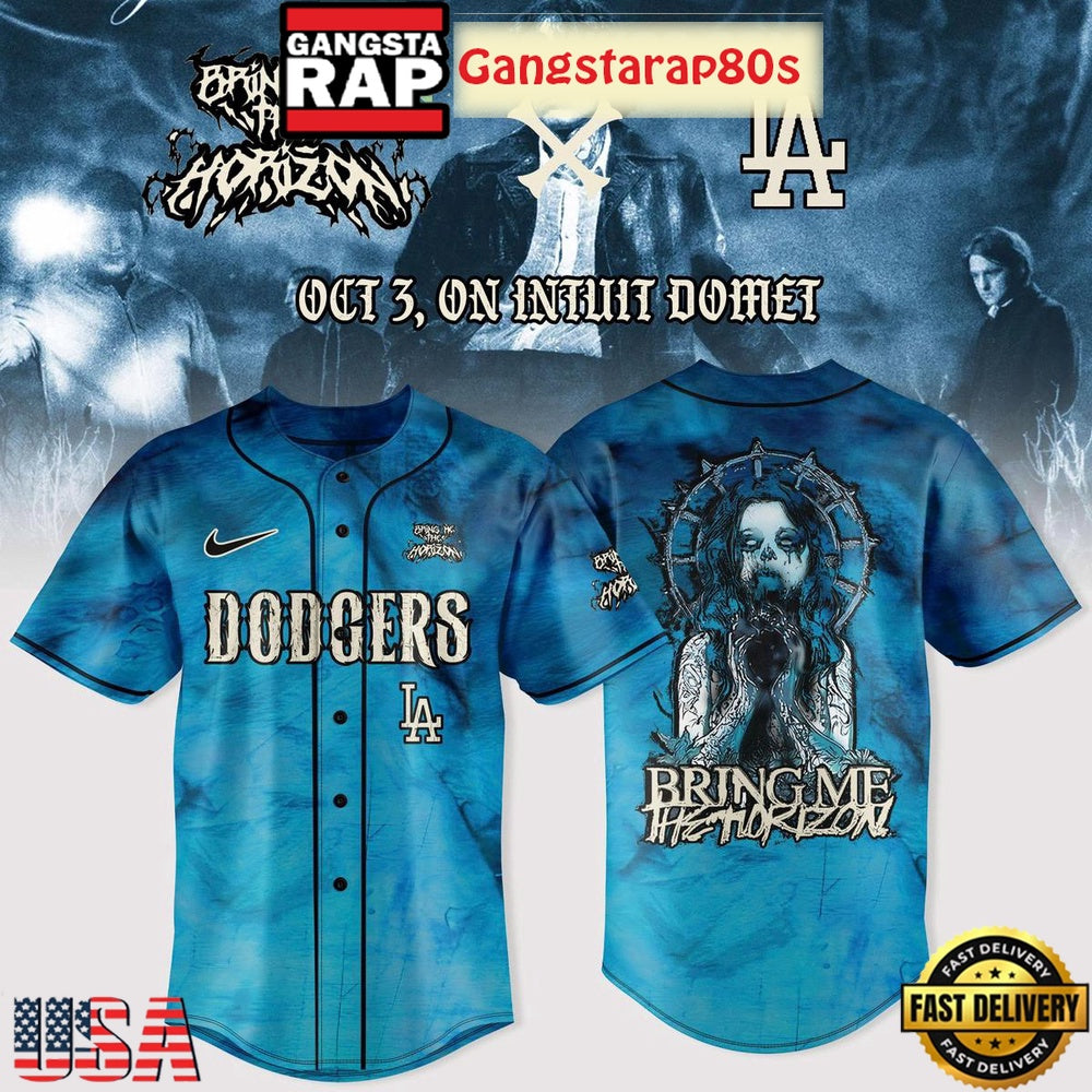 Los Angeles Dodgers x Bring Me The Horizon Tour 2025 Baseball Jersey