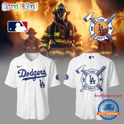Los Angeles Dodgers x Firefighter Appreciation Night 3D All Over Print White Jersey