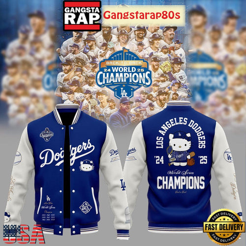 Los Angeles Dodgers x Hello Kitty 2025 World Series Champions Baseball Jacket