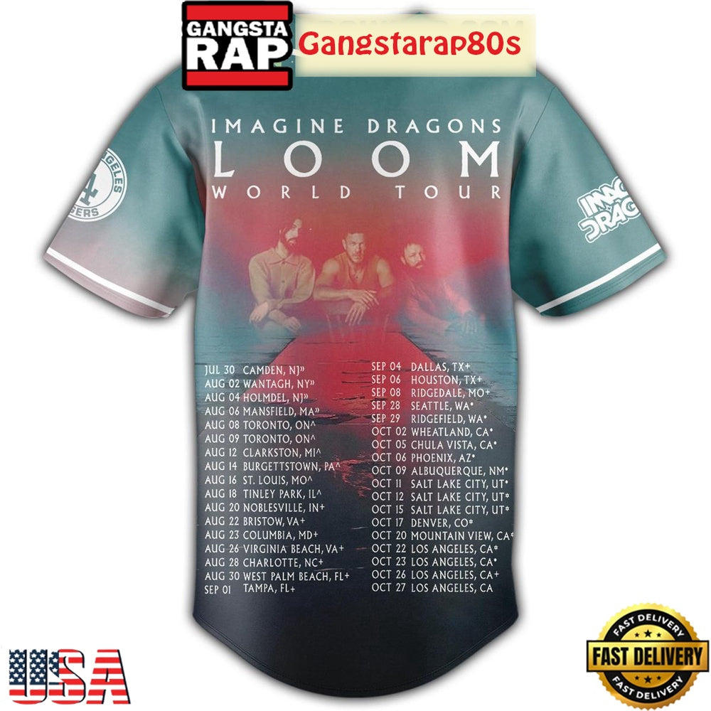 Los Angeles Dodgers x Imagine Dragons Loom World Tour 2025 Baseball Jersey