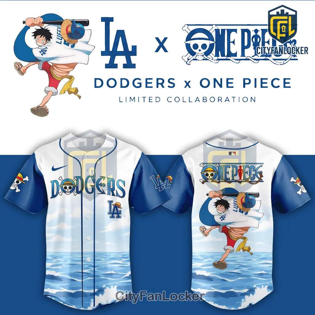 Los Angeles Dodgers x One Piece Luffy Special Edition Baseball Jersey
