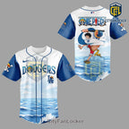 Los Angeles Dodgers x One Piece Luffy Special Edition Baseball Jersey