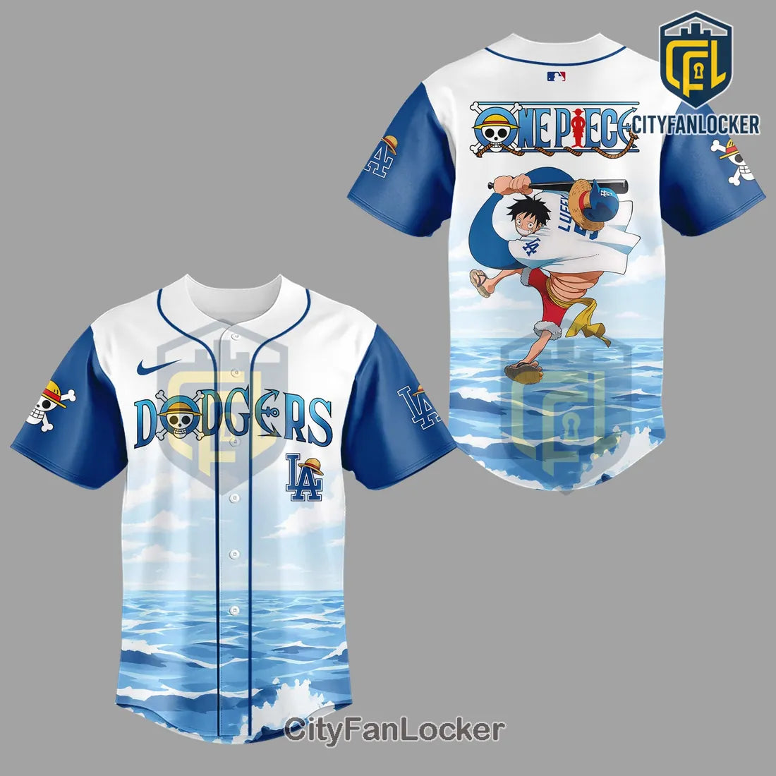 Los Angeles Dodgers x One Piece Luffy Special Edition Baseball Jersey