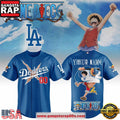 Los Angeles Dodgers x One Piece Night 2026 Luffy Custom Baseball Jersey