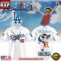 Los Angeles Dodgers x One Piece Night 2026 Luffy Scar Custom Baseball Jersey