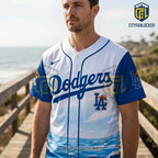 Los Angeles Dodgers x One Piece Night Luffy Gear 5 Baseball Jersey