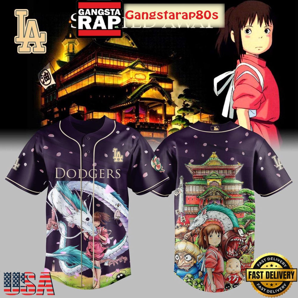 Los Angeles Dodgers x Spirited Away Studio Ghibli 2025 Baseball Jersey Shirt