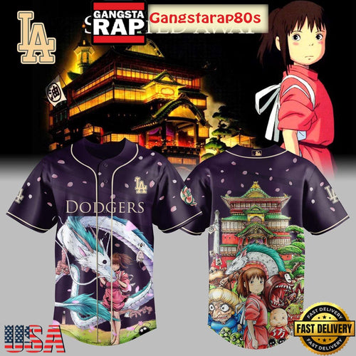 Los Angeles Dodgers x Spirited Away Studio Ghibli 2025 Baseball Jersey Shirt