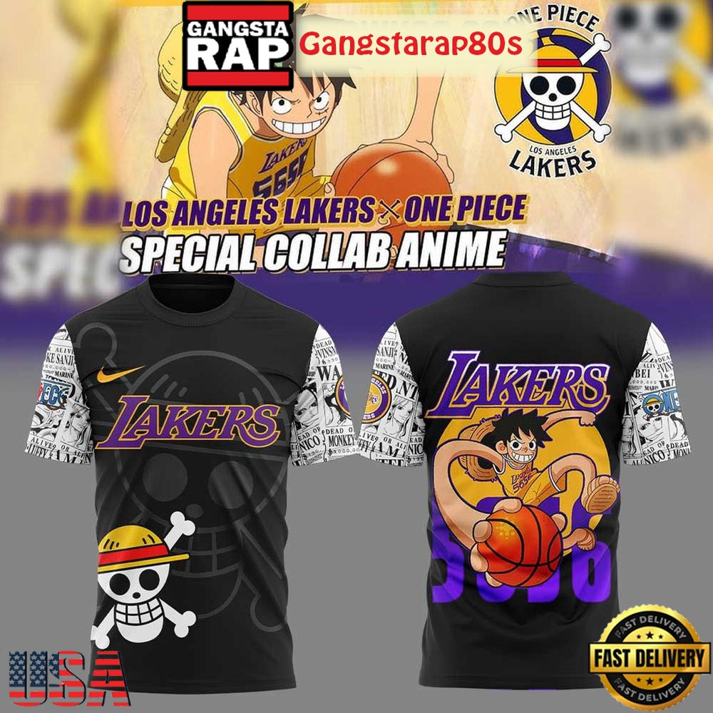 Los Angeles Lakers Collab One Piece Luffy Special Hoodie Shirt