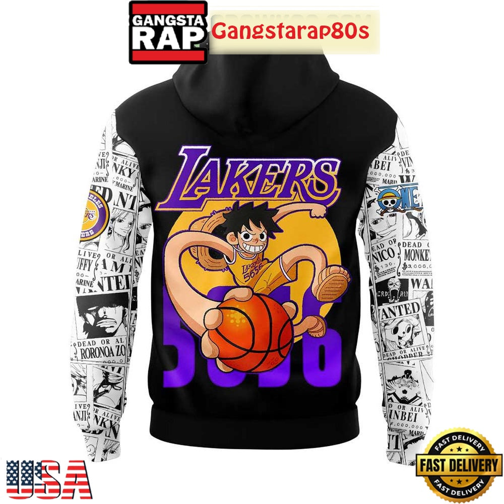 Los Angeles Lakers Collab One Piece Luffy Special Hoodie Shirt