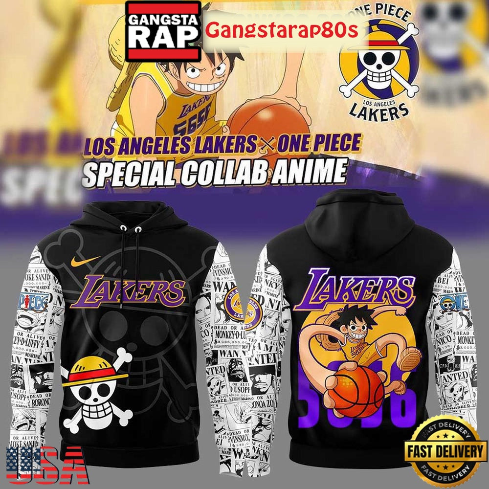 Los Angeles Lakers Collab One Piece Luffy Special Hoodie Shirt