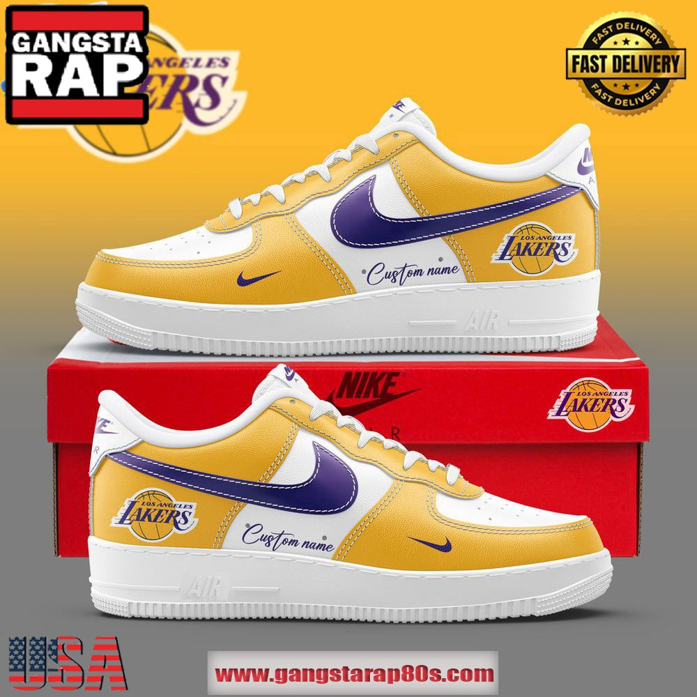 Los Angeles Lakers Custom Name Air Force 1 Sneakers Running Sneakers Shoes