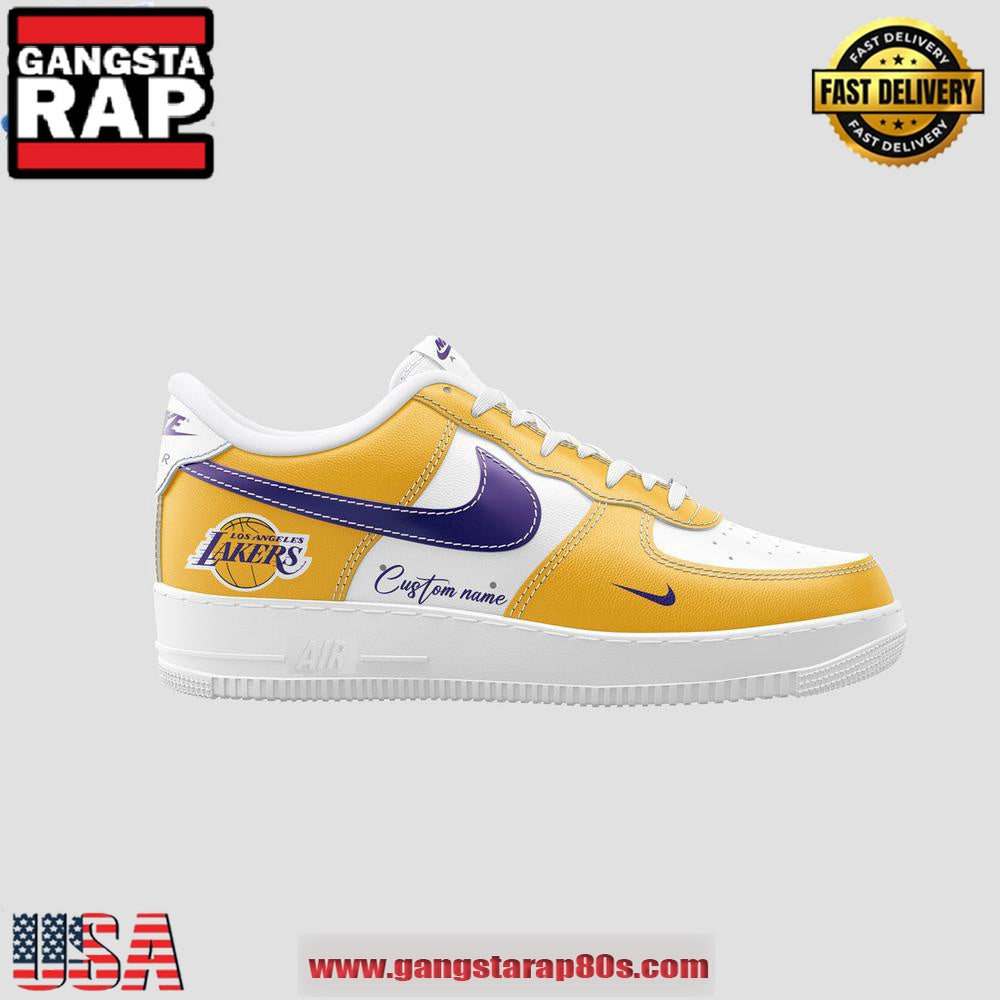 Los Angeles Lakers Custom Name Air Force 1 Sneakers Running Sneakers Shoes