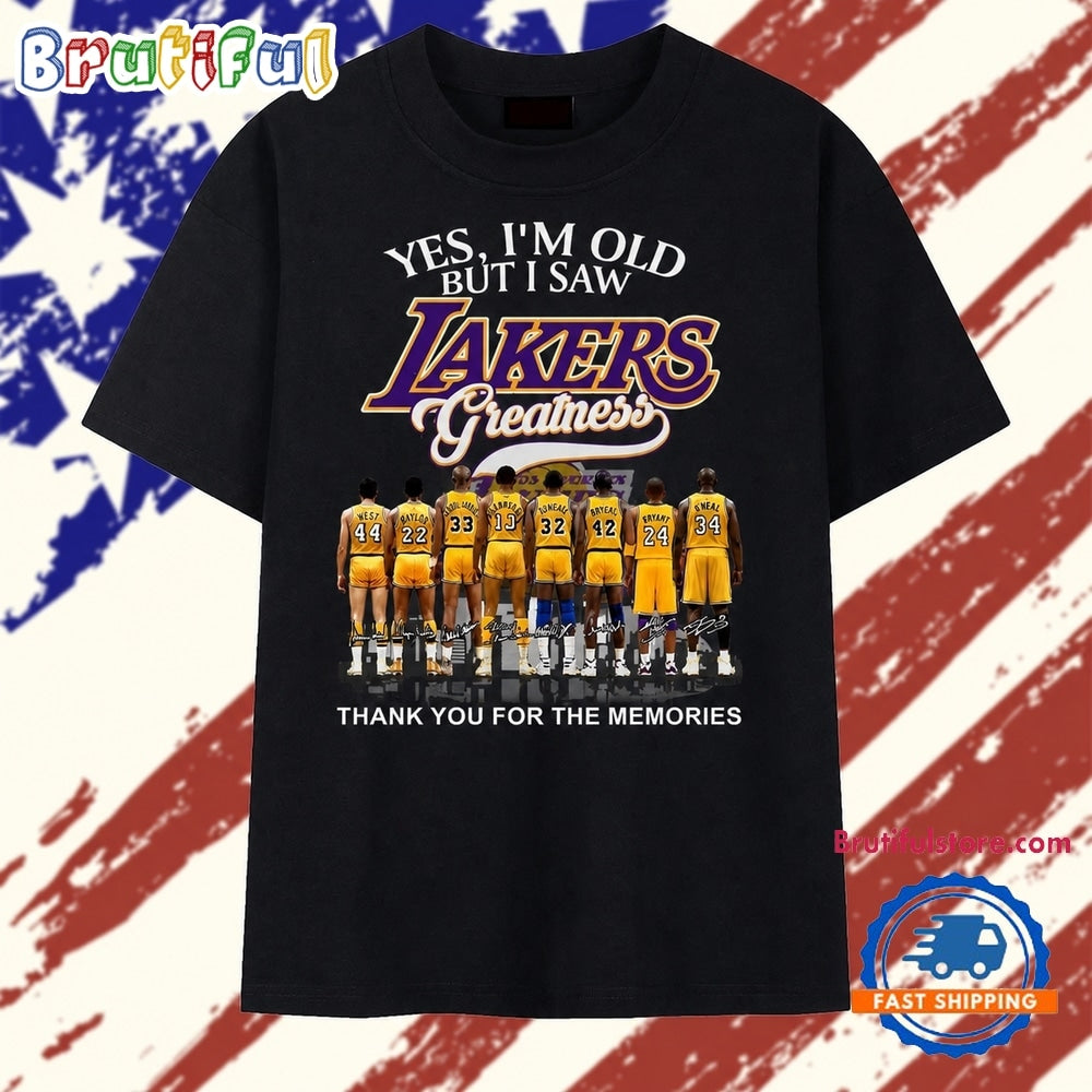 Los Angeles Lakers Greatness Legends Signatures Graphic T Shirt