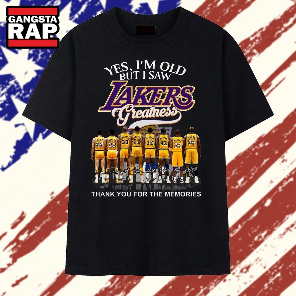 Los Angeles Lakers Greatness Legends Signatures Graphic T Shirt