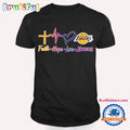 Los Angeles Lakers Heartbeat Faith Hope Love T Shirt