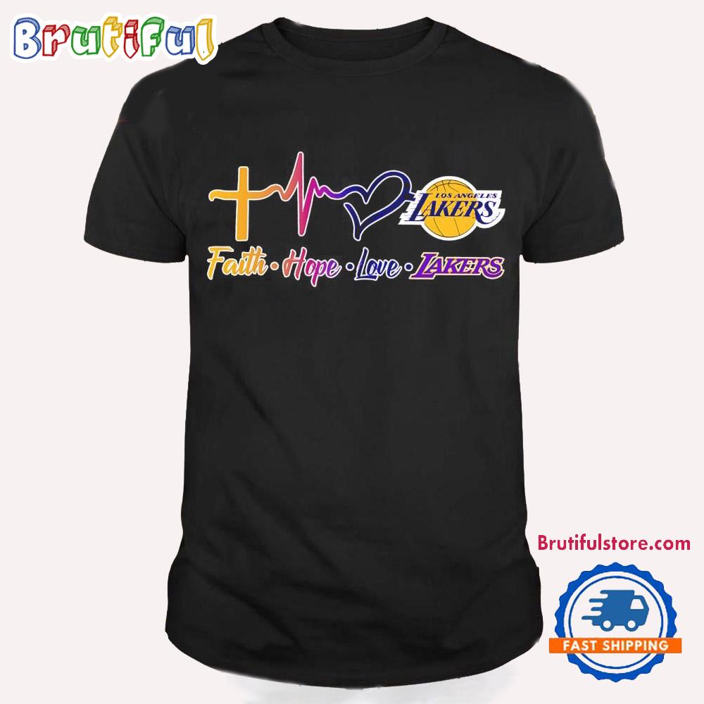 Los Angeles Lakers Heartbeat Faith Hope Love T Shirt