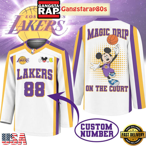 Los Angeles Lakers Premium NBA Magic Drip Long Jersey Shirt