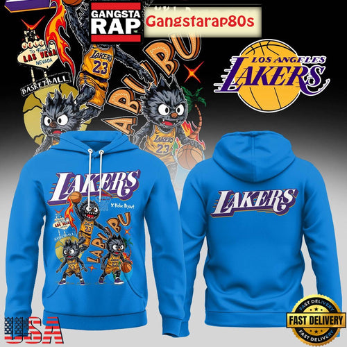 Los Angeles Lakers x Labubu 2025 Blue All Over Print Hoodie