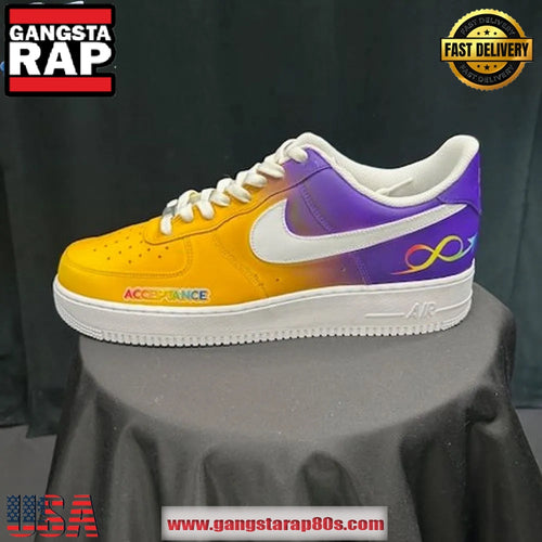 Los Angeles Lakers x To The Max Autism Acceptance 2025 Limited Edition Air Force 1 Running Sneakers Shoes