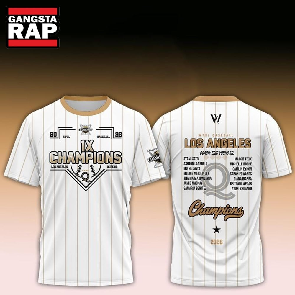 Los Angeles Queens Champions 1X WPBL Baseball 2026 Limited Edition 3D Shirt