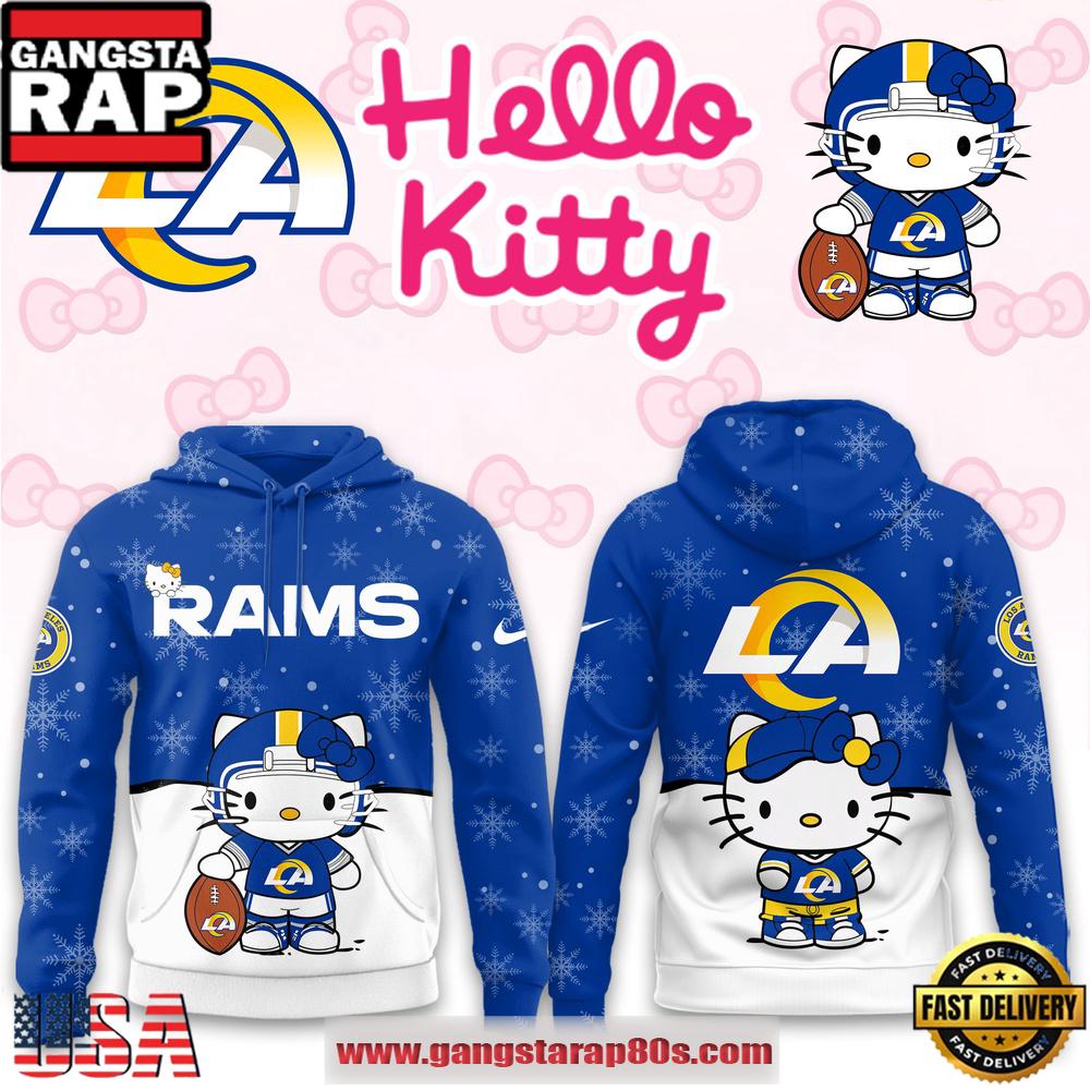 Hello Kitty x NFL Los Angeles Rams 2025 Football Christmas Hoodie Shirt