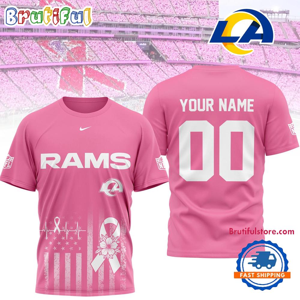 Los Angeles Rams 2026 NFL Breast Cancer Awareness Custom 3D Shirt