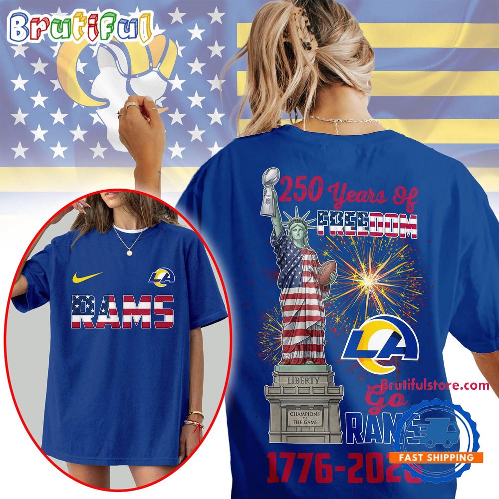 Los Angeles Rams 2026 NFL Statue Of Liberty 250th Anniversary Unisex 3D Shirt