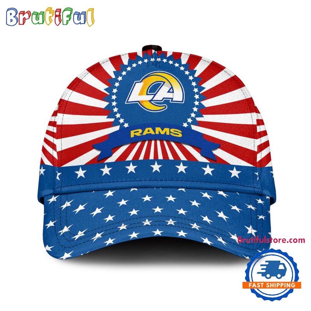 Los Angeles Rams American Flag Pattern Independence Day Baseball Cap
